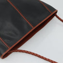 BOTTEGA VENETA Shoulder Bag PVC Leather Black Brown gold Auth bs23702-6