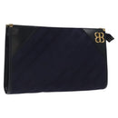 BALENCIAGA Clutch Bag Canvas Navy Auth bs23704-1