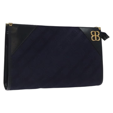 BALENCIAGA Clutch Bag Canvas Navy Auth bs23704