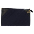 BALENCIAGA Clutch Bag Canvas Navy Auth bs23704-13
