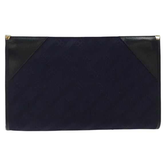 BALENCIAGA Clutch Bag Canvas Navy Auth bs23704