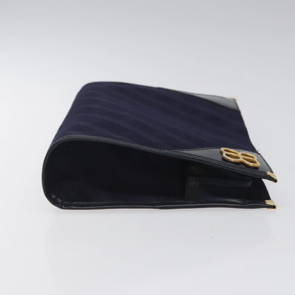 BALENCIAGA Clutch Bag Canvas Navy Auth bs23704
