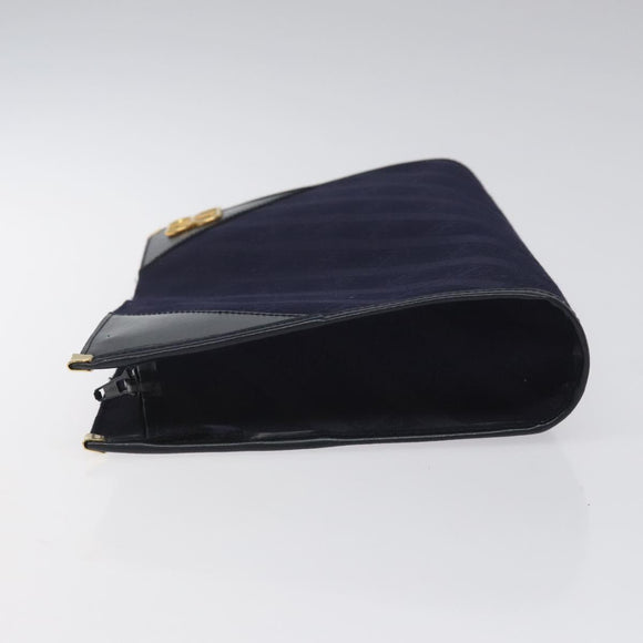 BALENCIAGA Clutch Bag Canvas Navy Auth bs23704