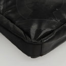 CHANEL Sports Shoulder Bag Coated Canvas Black CC Auth bs23718-9