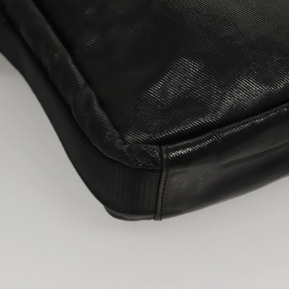 CHANEL Sports Shoulder Bag Coated Canvas Black CC Auth bs23718