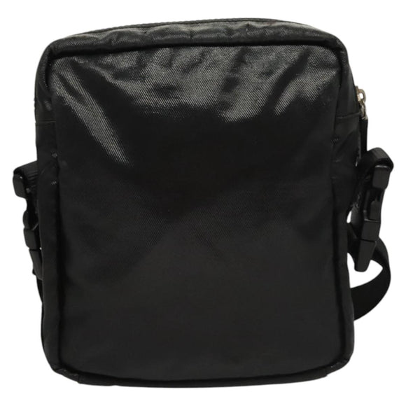 CHANEL Sports Shoulder Bag Coated Canvas Black CC Auth bs23718