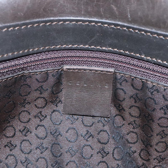 CELINE C Macadam Canvas Shoulder Bag Brown Gold Auth bs23720