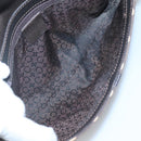 CELINE C Macadam Canvas Shoulder Bag Brown Gold Auth bs23720-15