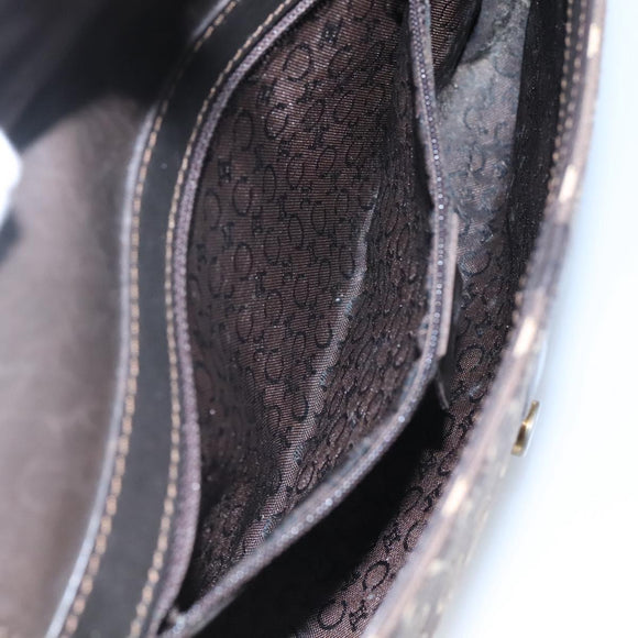 CELINE C Macadam Canvas Shoulder Bag Brown Gold Auth bs23720