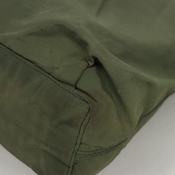 CELINE Tote Bag Nylon Khaki Auth bs23721