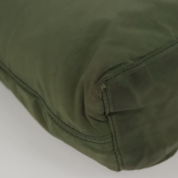 CELINE Tote Bag Nylon Khaki Auth bs23721