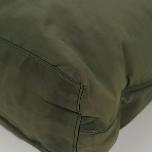 CELINE Tote Bag Nylon Khaki Auth bs23721