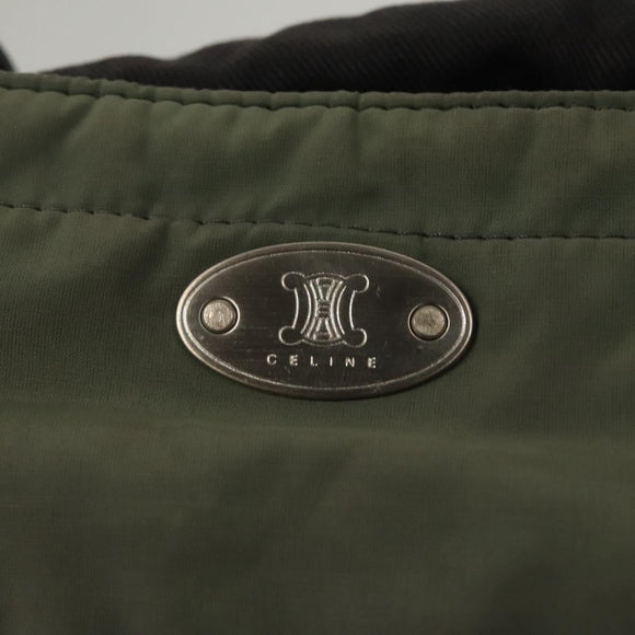 CELINE Tote Bag Nylon Khaki Auth bs23721