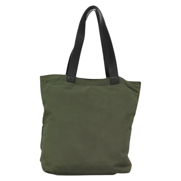 CELINE Tote Bag Nylon Khaki Auth bs23721