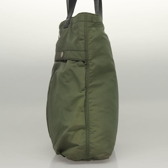 CELINE Tote Bag Nylon Khaki Auth bs23721