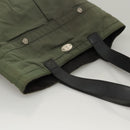 CELINE Tote Bag Nylon Khaki Auth bs23721-6