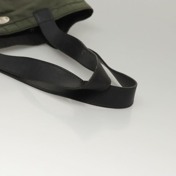 CELINE Tote Bag Nylon Khaki Auth bs23721