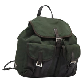 PRADA Backpack Nylon Khaki Auth bs23722