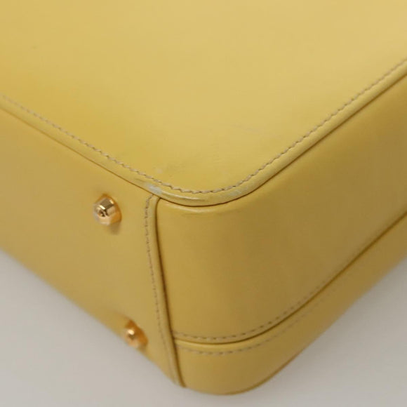 GUCCI Hand Bag Leather 2way Yellow Gold Auth bs23727