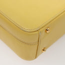 GUCCI Hand Bag Leather 2way Yellow Gold Auth bs23727-15
