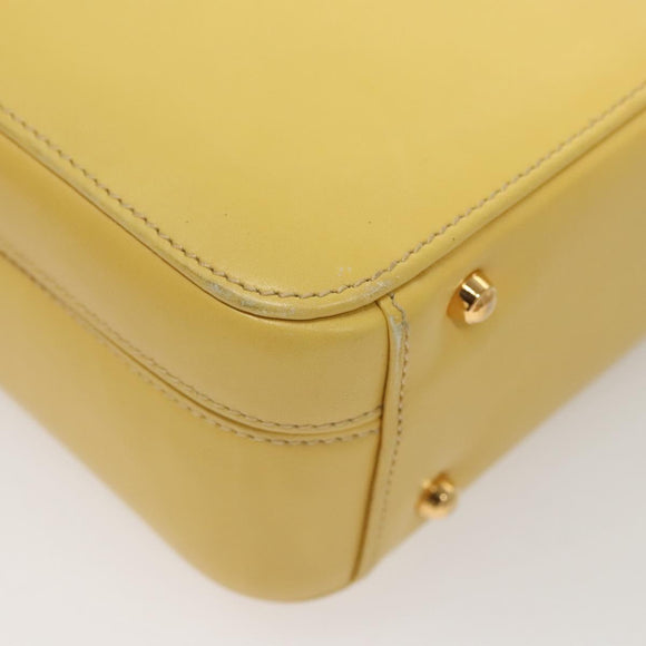 GUCCI Hand Bag Leather 2way Yellow Gold Auth bs23727