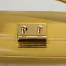 GUCCI Hand Bag Leather 2way Yellow Gold Auth bs23727-10