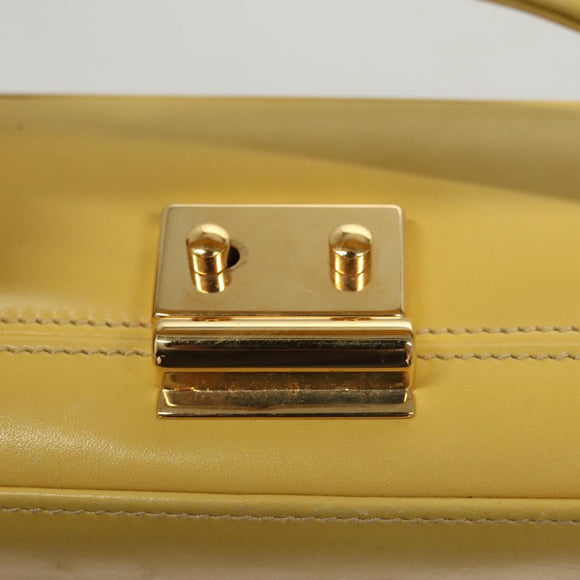GUCCI Hand Bag Leather 2way Yellow Gold Auth bs23727