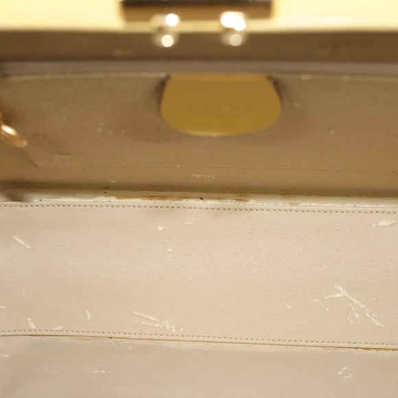 GUCCI Hand Bag Leather 2way Yellow Gold Auth bs23727