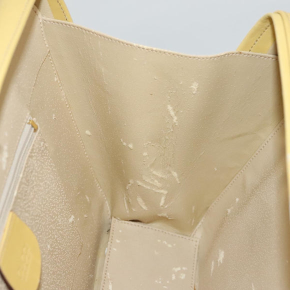 GUCCI Hand Bag Leather 2way Yellow Gold Auth bs23727