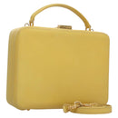 GUCCI Hand Bag Leather 2way Yellow Gold Auth bs23727-1