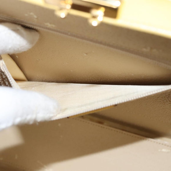 GUCCI Hand Bag Leather 2way Yellow Gold Auth bs23727