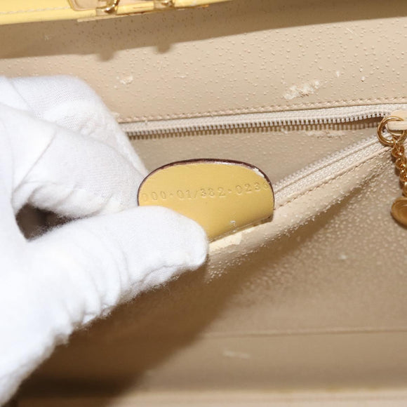 GUCCI Hand Bag Leather 2way Yellow Gold Auth bs23727