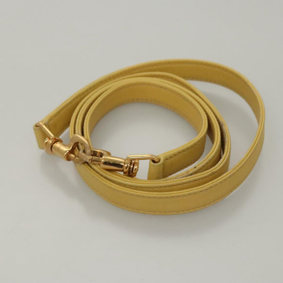 GUCCI Hand Bag Leather 2way Yellow Gold Auth bs23727