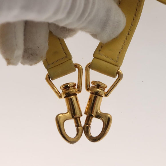 GUCCI Hand Bag Leather 2way Yellow Gold Auth bs23727