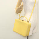GUCCI Hand Bag Leather 2way Yellow Gold Auth bs23727-24