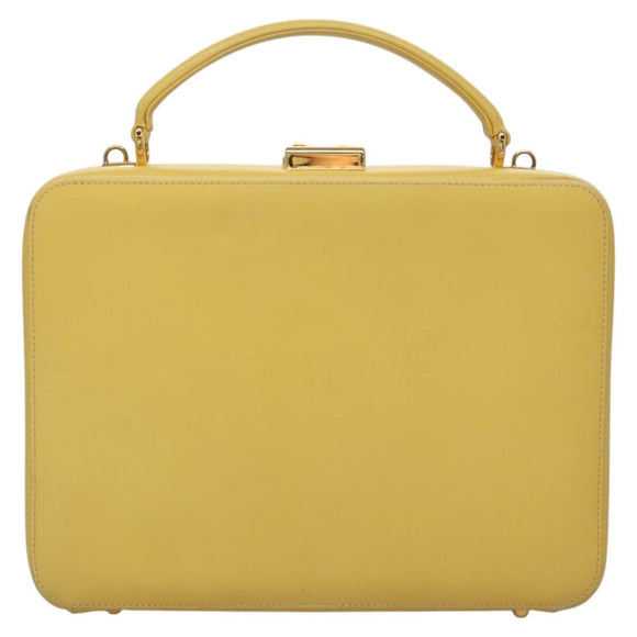 GUCCI Hand Bag Leather 2way Yellow Gold Auth bs23727