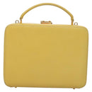 GUCCI Hand Bag Leather 2way Yellow Gold Auth bs23727-2