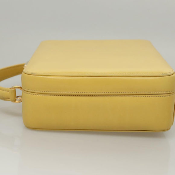GUCCI Hand Bag Leather 2way Yellow Gold Auth bs23727