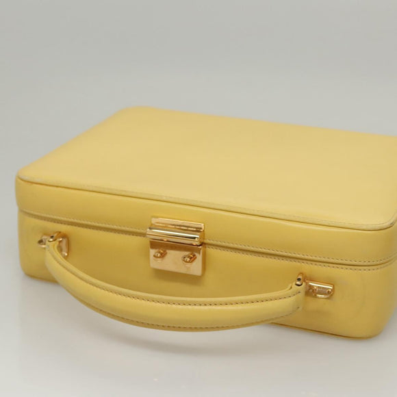 GUCCI Hand Bag Leather 2way Yellow Gold Auth bs23727