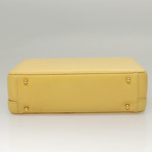 GUCCI Hand Bag Leather 2way Yellow Gold Auth bs23727