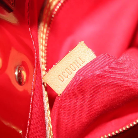 LOUIS VUITTON Monogram Vernis Reade MM Hand Bag Red Rouge M91086 LV Auth bs23730