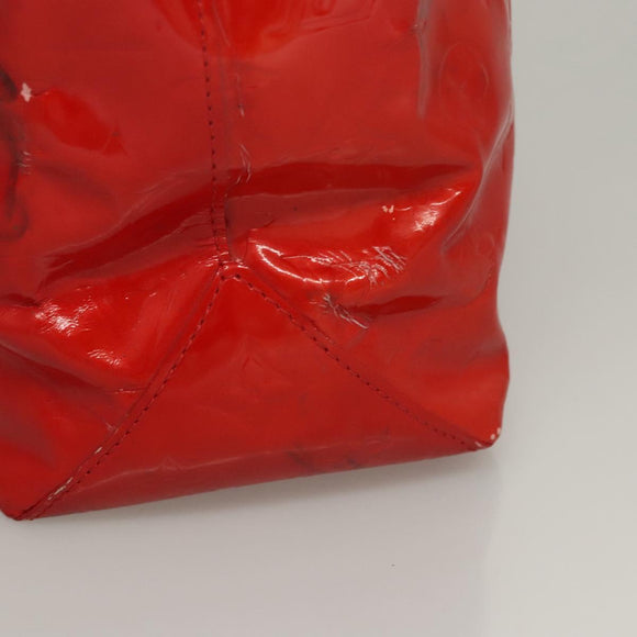 LOUIS VUITTON Monogram Vernis Reade MM Hand Bag Red Rouge M91086 LV Auth bs23730