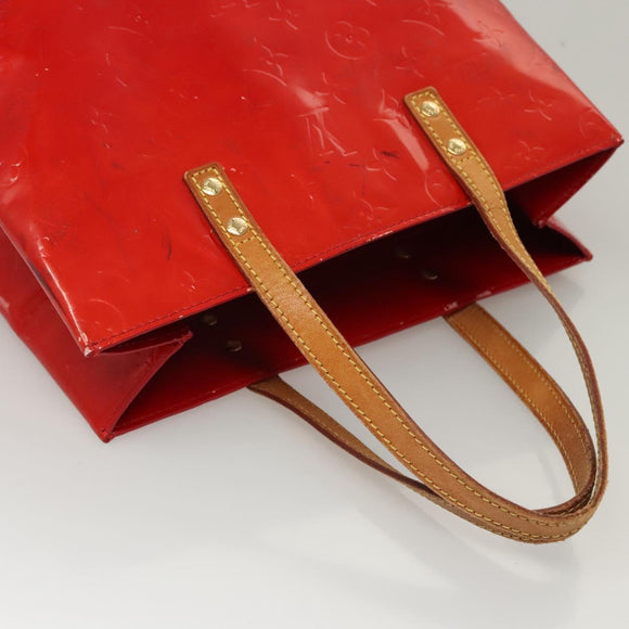 LOUIS VUITTON Monogram Vernis Reade MM Hand Bag Red Rouge M91086 LV Auth bs23730