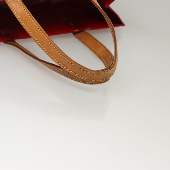 LOUIS VUITTON Monogram Vernis Reade MM Hand Bag Red Rouge M91086 LV Auth bs23730
