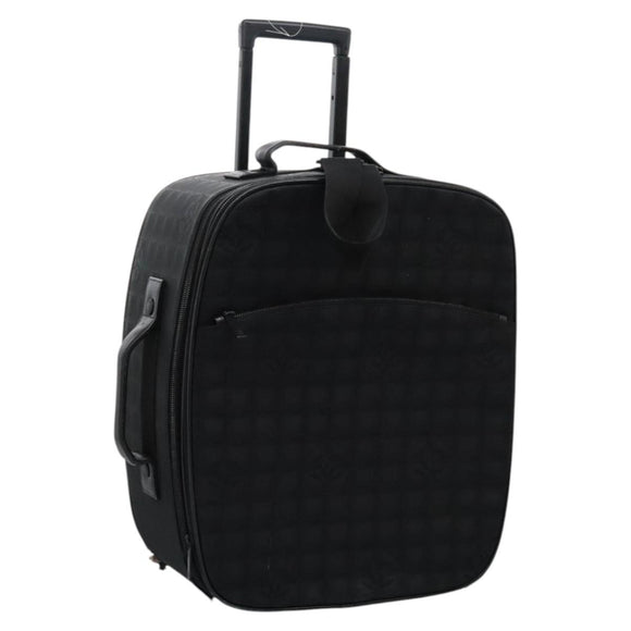 CHANEL Carry Case New Travel line suitcase Nylon Black CC Auth bs23739