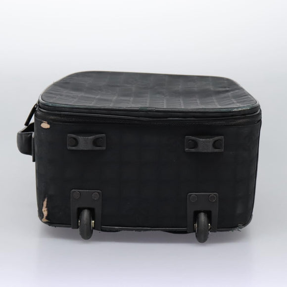 CHANEL Carry Case New Travel line suitcase Nylon Black CC Auth bs23739