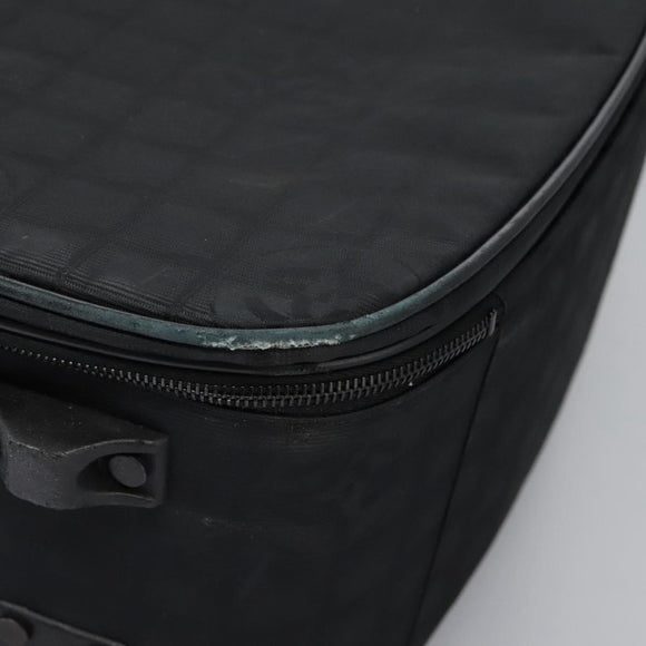 CHANEL Carry Case New Travel line suitcase Nylon Black CC Auth bs23739