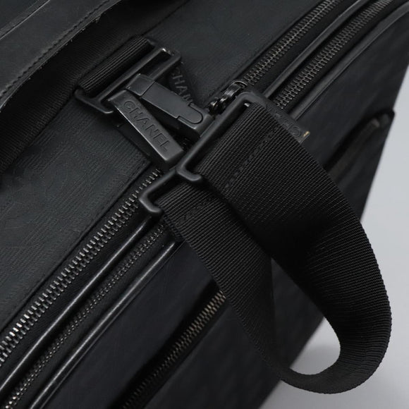 CHANEL Carry Case New Travel line suitcase Nylon Black CC Auth bs23739