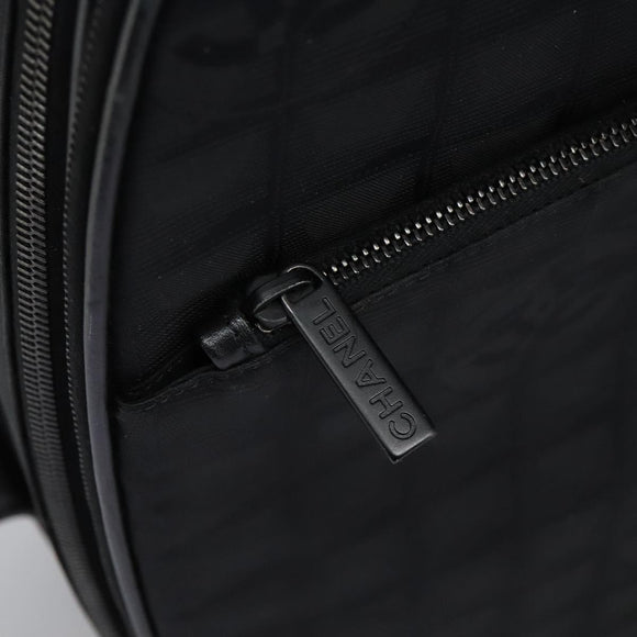 CHANEL Carry Case New Travel line suitcase Nylon Black CC Auth bs23739