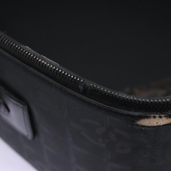 CHANEL Carry Case New Travel line suitcase Nylon Black CC Auth bs23739